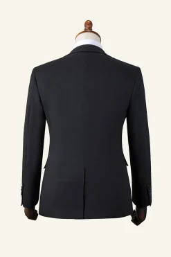 Black Peaked Lapel 3-Piece Men's Suit Tuxedo
