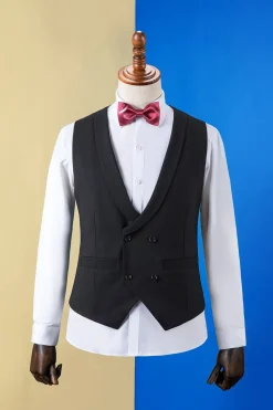Black Peaked Lapel 3-Piece Men's Suit Tuxedo