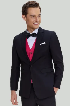Black Pink 2 Piece Notched Lapel Men's Suits