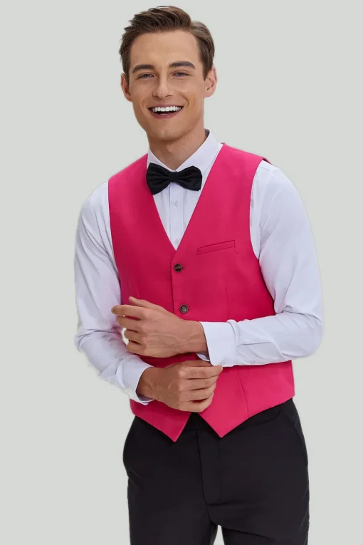 Black Pink 2 Piece Notched Lapel Men's Suits