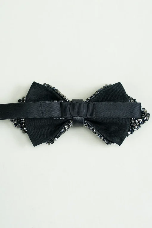 Black Rhinestones Adjustable Party Bow Ties