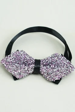 Black Rhinestones Adjustable Party Bow Ties