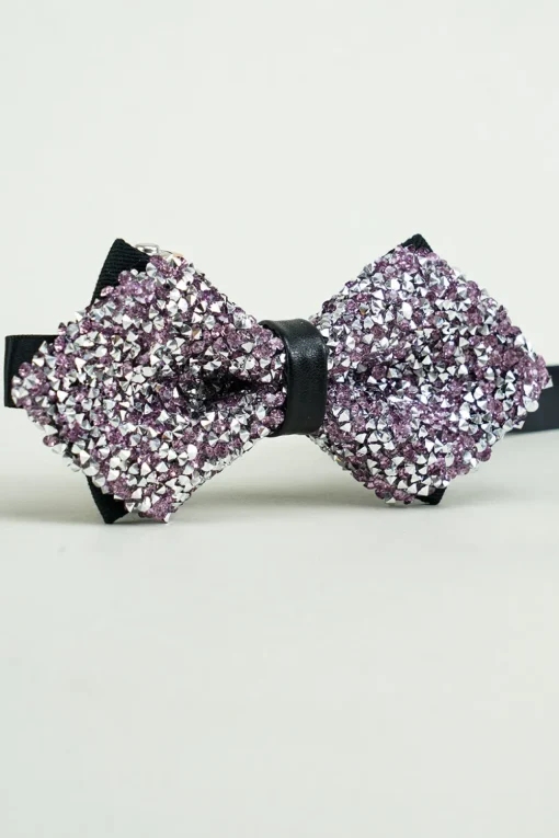 Black Rhinestones Adjustable Party Bow Ties
