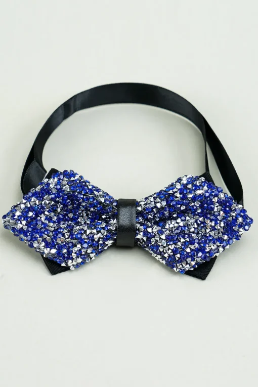 Black Rhinestones Adjustable Party Bow Ties