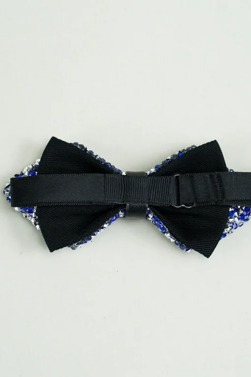 Black Rhinestones Adjustable Party Bow Ties
