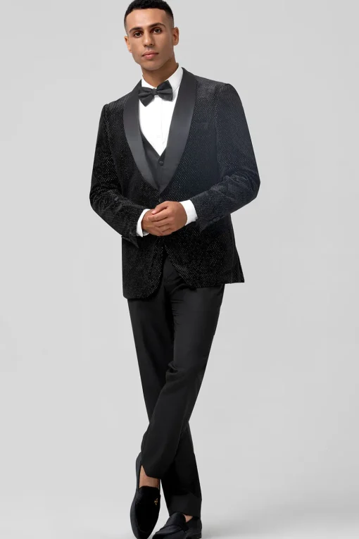 Black Shawl Lapel 3 Pieces One Button Men's Prom Suits