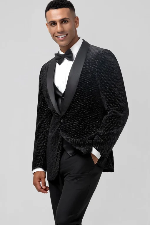 Black Shawl Lapel 3 Pieces One Button Men's Prom Suits