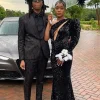 Black Shawl Lapel Jacquard 2 Piece Men's Prom Suits