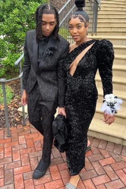 Black Shawl Lapel Jacquard 2 Piece Men's Prom Suits