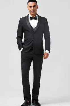 Black Shawl Lapel Single Breasted 3 Pieces Men's Prom Suits