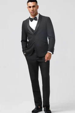 Black Shawl Lapel Single Breasted 3 Pieces Men's Prom Suits