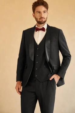 Black Shawl Lapel Single Breasted 3 Piece Men's Suits