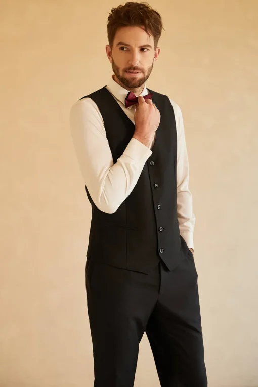 Black Shawl Lapel Single Breasted 3 Piece Men's Suits