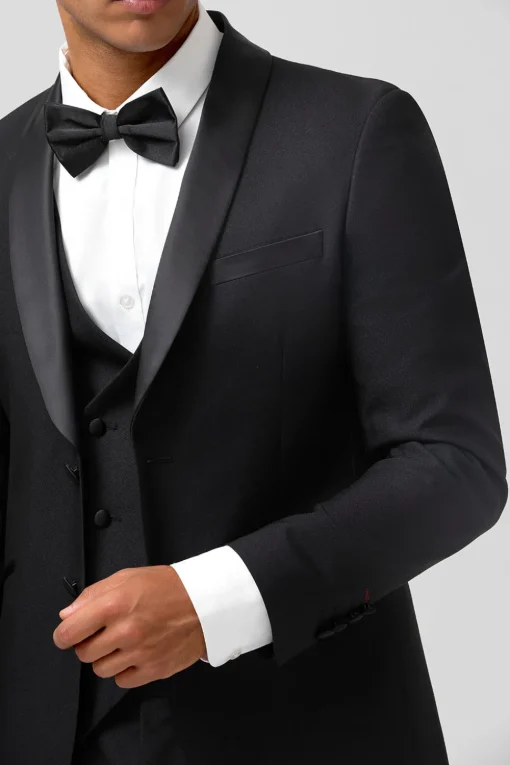 Black Shawl Lapel Single Breasted 3 Pieces Men's Prom Suits