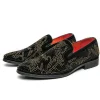 Black Slip-On Beaded Men Shoes