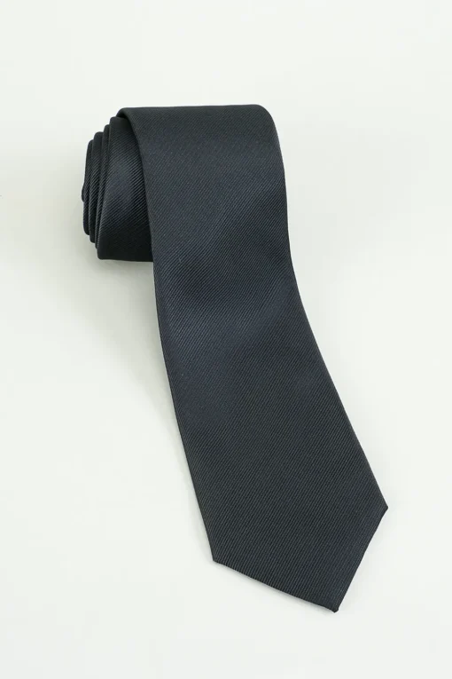 Black Solid Satin Party Tie