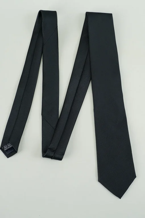 Black Solid Satin Party Tie