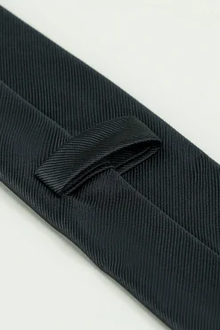 Black Solid Satin Party Tie