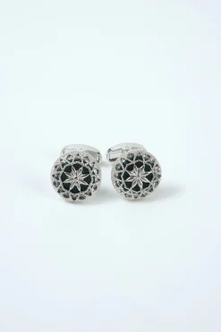 Black Sparkly Tuxedo Shirts Cufflinks for Men