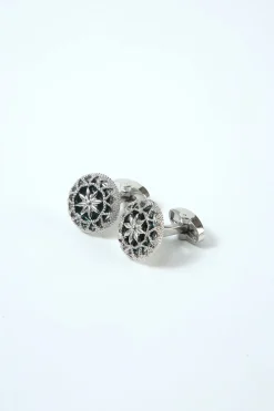 Black Sparkly Tuxedo Shirts Cufflinks for Men