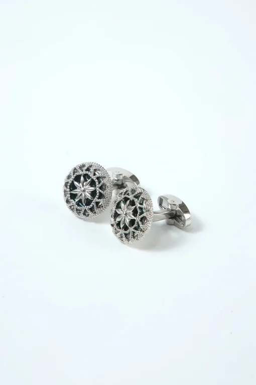 Black Sparkly Tuxedo Shirts Cufflinks for Men