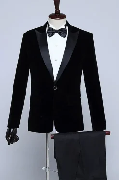Black Velvet Men's Tuxedo for Party