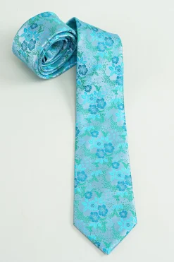 Blue Jacquard Satin Formal Tie