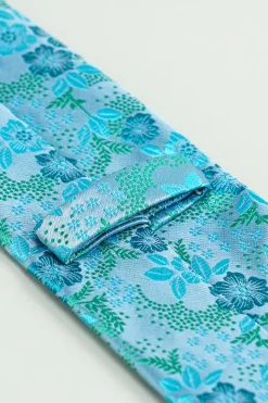 Blue Jacquard Satin Formal Tie