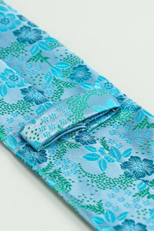 Blue Jacquard Satin Formal Tie