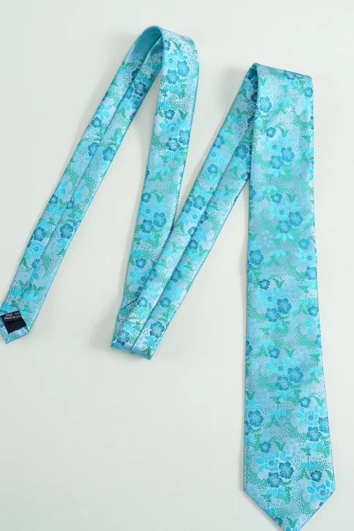 Blue Jacquard Satin Formal Tie