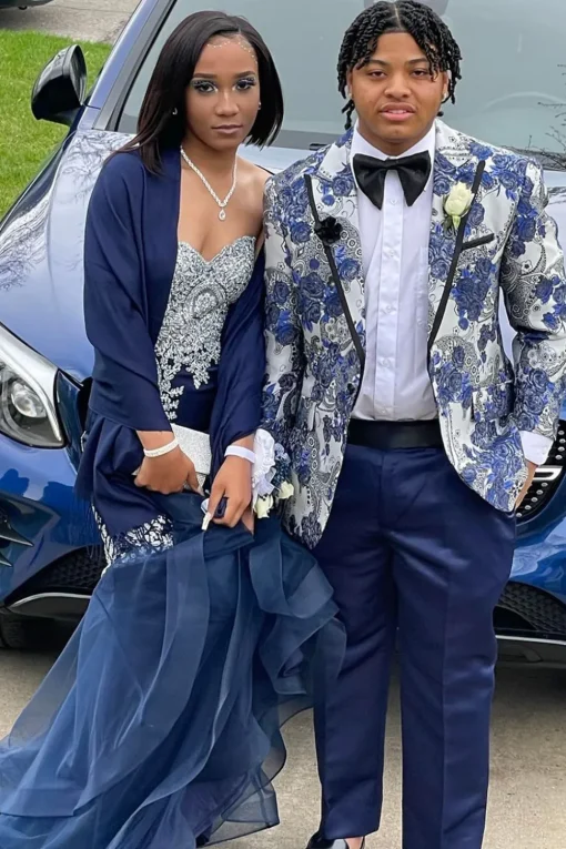 Blue Peak Lapel 2 Piece Men's Prom Suits
