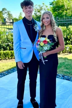 Blue Shawl Lapel One Button 2 Pieces Men's Prom Suit