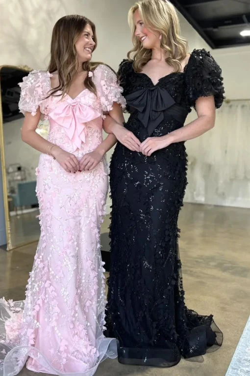 Blue Sparkly Sequins Mermaid Long Corset Prom Dress