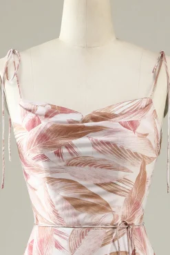 Blush Floral Boho Mermaid Bridesmaid Dress