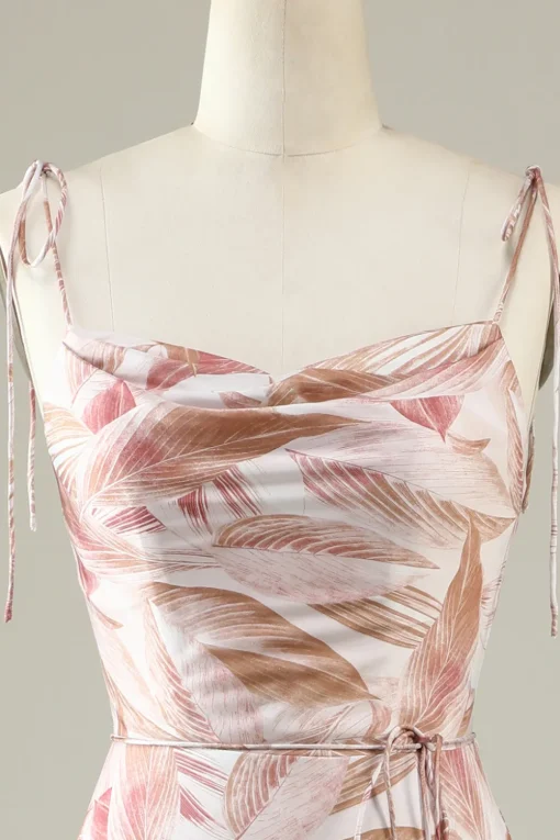 Blush Floral Boho Mermaid Bridesmaid Dress