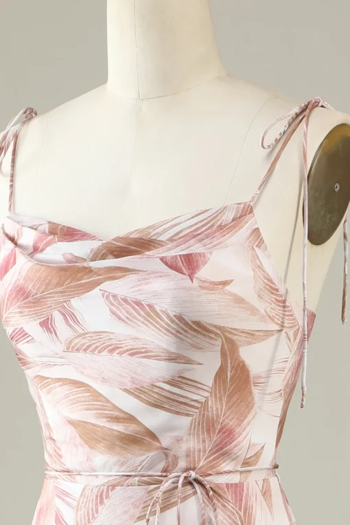 Blush Floral Boho Mermaid Bridesmaid Dress