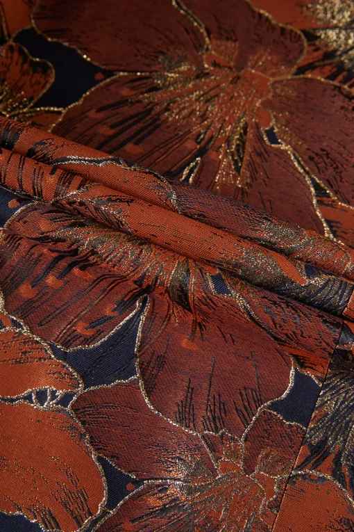 Brown Jacquard Shawl Lapel Men's 2 Pieces Suits
