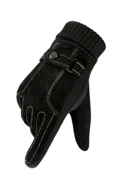 Brown Pigskin Men's Warm Winter Gloves