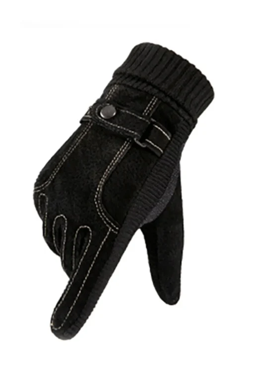 Brown Pigskin Men's Warm Winter Gloves