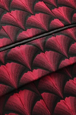 Burgundy Jacquard Notched Lapel 2 Piece Men's Suits
