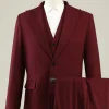 Burgundy Peak Lapel 3 Piece Men's Prom Suits
