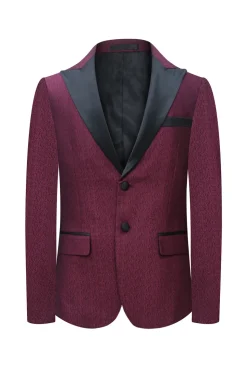 Burgundy Peak Lapel 2 Pieces Men Suits for Prom