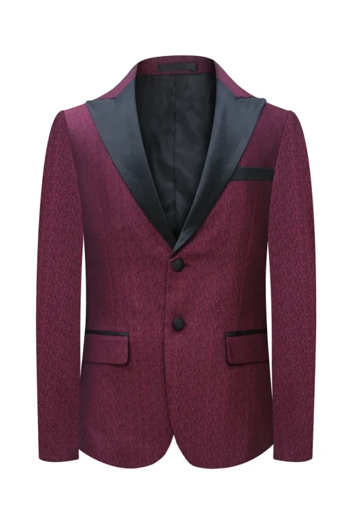 Burgundy Peak Lapel 2 Pieces Men Suits for Prom