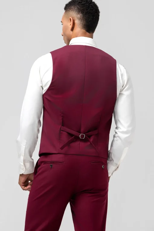 Burgundy Peak Lapel 3 Pieces One Button Men's Prom Suits