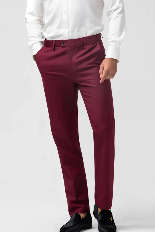 Burgundy Peak Lapel 3 Pieces One Button Men's Prom Suits