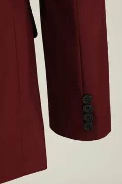Burgundy Peak Lapel 3 Piece Men's Prom Suits