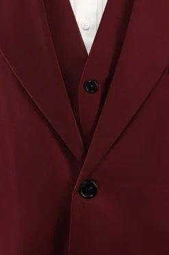 Burgundy Peak Lapel 3 Piece Men's Prom Suits