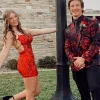 Burgundy Shawl Lapel Floral One Button 2-Piece Prom Suits for Men