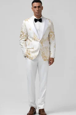 Champgne Peak Lapel One Button 2 Pieces Men's Prom Suits