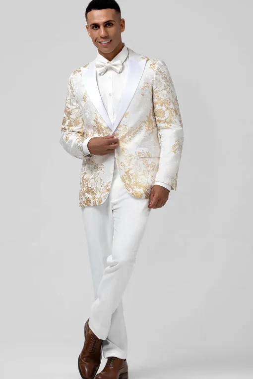 Champgne Peak Lapel One Button 2 Pieces Men's Prom Suits